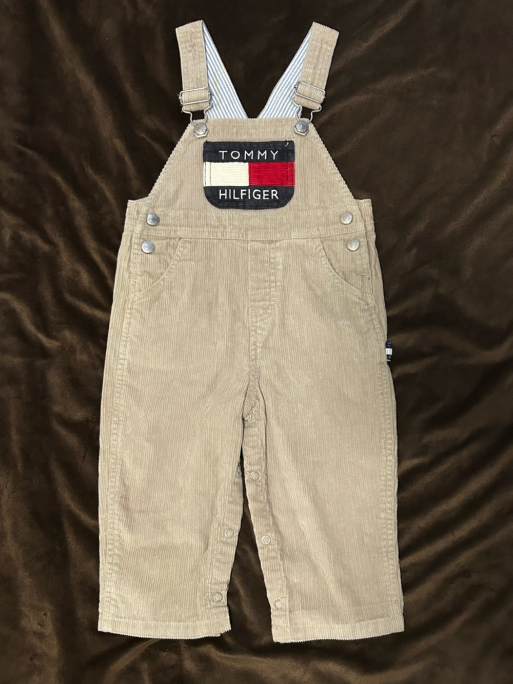 90s/Y2K/VTG Tommy Hilfiger Big Flag Corduroy Overalls Carpenter Style